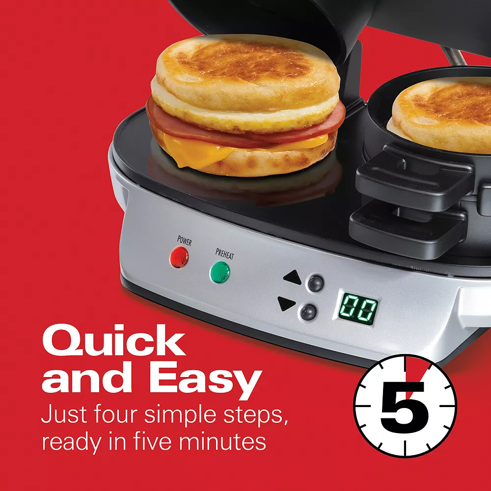 Hamilton Beach Dual Breakfast Sandwich Maker 5 Hamilton Beach Dual Breakfast Sandwich Maker - Image 3