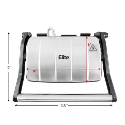 Elite Cuisine 3-in-1 Panini Press & Grill 12 Elite Cuisine 3-in-1 Panini Press & Grill -Zojirushi Sales Store 2006285 ALT4