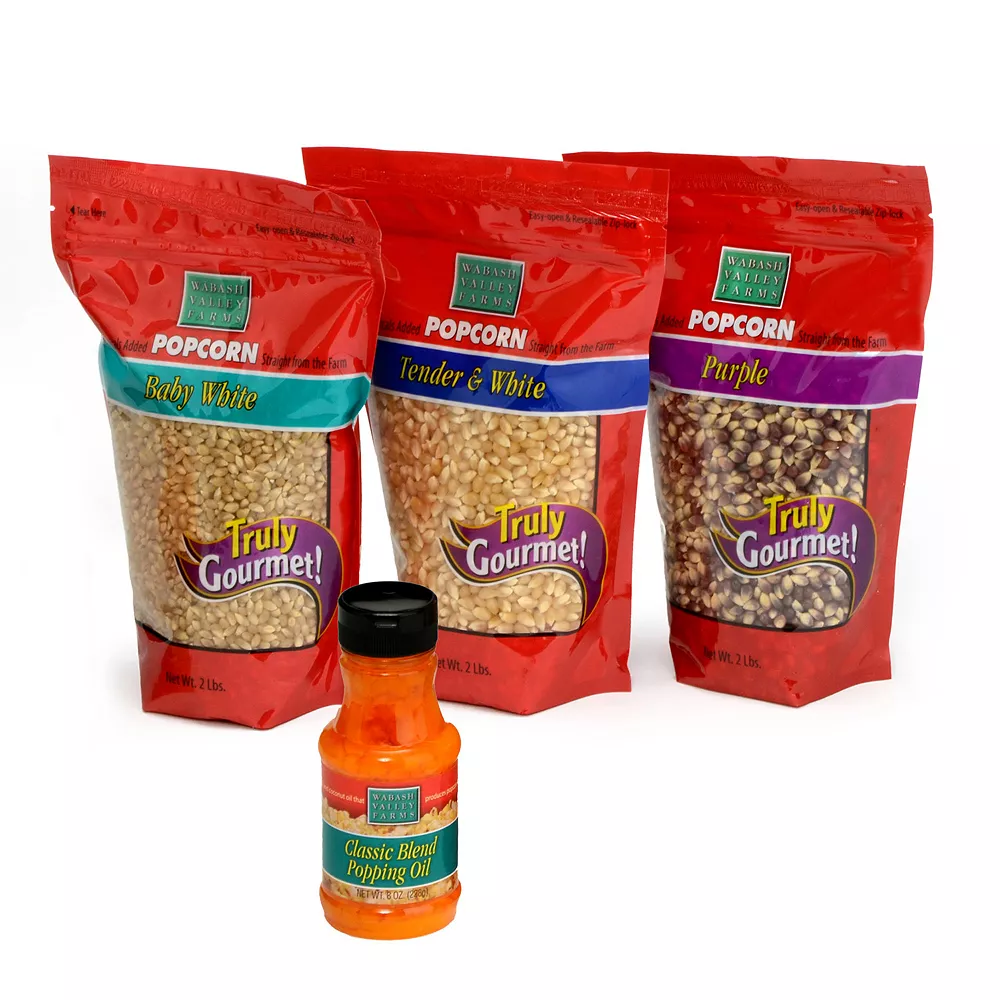 Wabash Valley Farms 4-pc. Gourmet Popping Popcorn Kernels & Blended Popping Oil Set 3 Wabash Valley Farms 4-pc. Gourmet Popping Popcorn Kernels & Blended Popping Oil Set