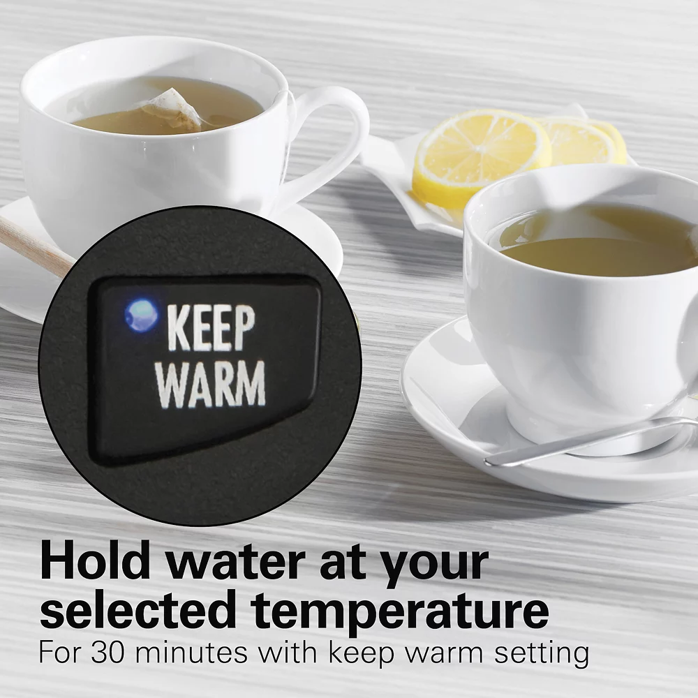 Hamilton Beach 1.7-Liter Variable Temperature Black Stainless Kettle 5 Hamilton Beach 1.7-Liter Variable Temperature Black Stainless Kettle - Image 3