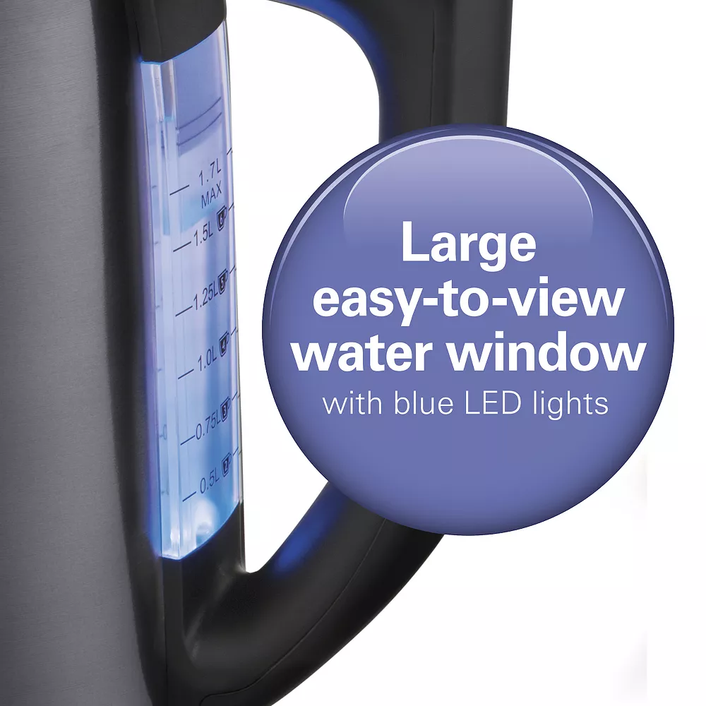 Hamilton Beach 1.7-Liter Variable Temperature Black Stainless Kettle 6 Hamilton Beach 1.7-Liter Variable Temperature Black Stainless Kettle - Image 4