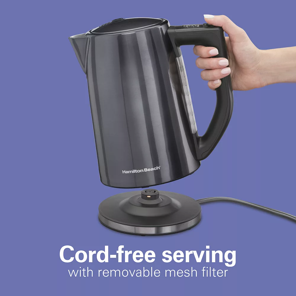 Hamilton Beach 1.7-Liter Variable Temperature Black Stainless Kettle 8 Hamilton Beach 1.7-Liter Variable Temperature Black Stainless Kettle - Image 6