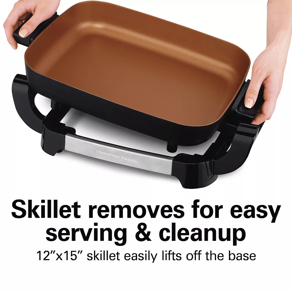 Hamilton Beach Copper Ceramic Skillet With Removable Pan 8 Hamilton Beach Copper Ceramic Skillet With Removable Pan - Image 6
