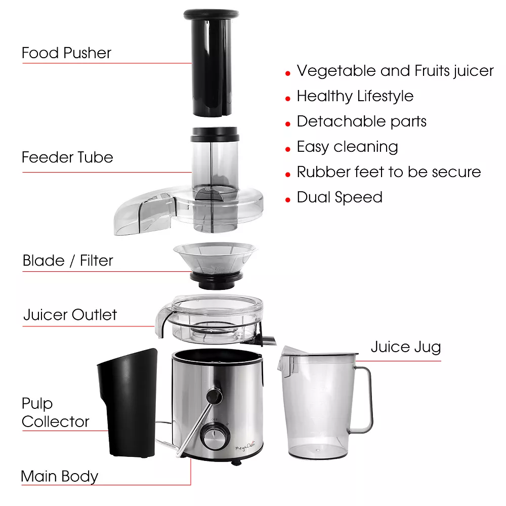 MegaChef Wide-Mouth Juice Extractor 7 MegaChef Wide-Mouth Juice Extractor - Image 5