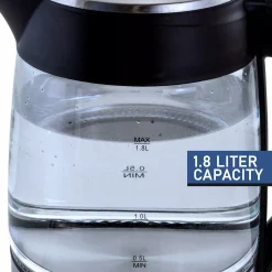MegaChef 1.8-Liter Glass & Stainless Steel Electric Tea Kettle -Zojirushi Sales Store 4654601 ALT5