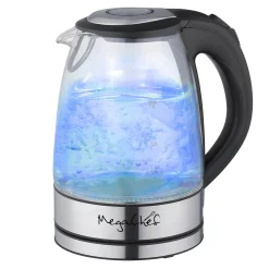 MegaChef 1.7-Liter Glass & Stainless Steel Electric Tea Kettle