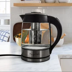 MegaChef 1.8-Liter Cordless Glass & Stainless Steel Electric Tea Infuser Kettle 11 MegaChef 1.8-Liter Cordless Glass & Stainless Steel Electric Tea Infuser Kettle -Zojirushi Sales Store 4654629 ALT3