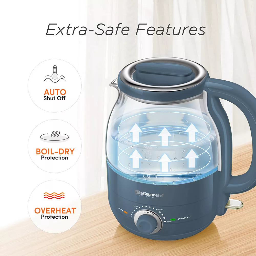 Elite 1.2-Liter Electric Glass Kettle 7 Elite 1.2-Liter Electric Glass Kettle - Image 5