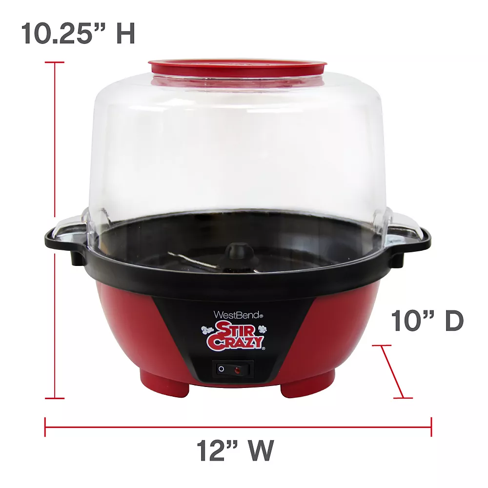 West Bend Stir Crazy 6-qt. Electric Hot Oil Popcorn Popper Machine 8 West Bend Stir Crazy 6-qt. Electric Hot Oil Popcorn Popper Machine - Image 6