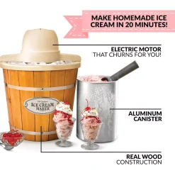Nostalgia Electrics 4-qt. Electric Wood Bucket Ice Cream Maker -Zojirushi Sales Store 5180530 ALT4