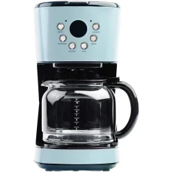 Haden Heritage 12 Cup Programmable Vintage Retro Home Coffee Maker Machine, Blue