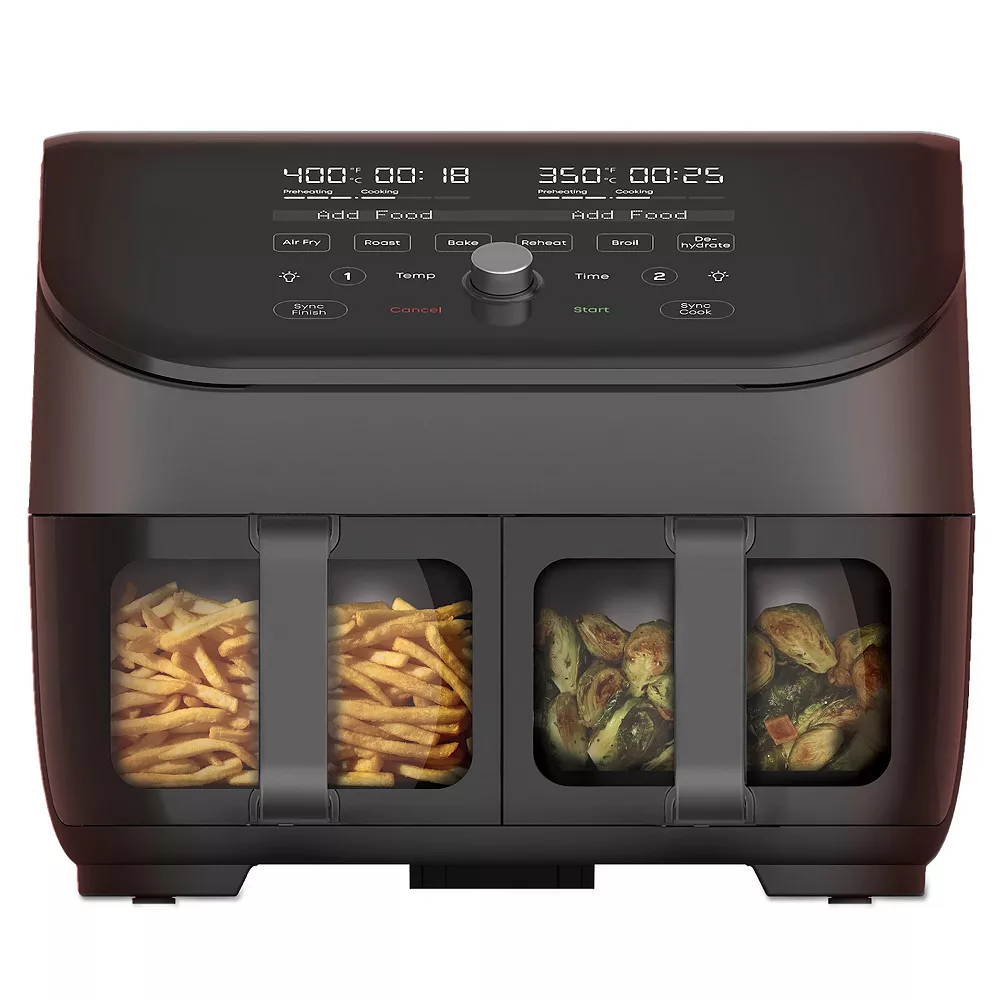 Instant Pot Vortex Plus Black Dual-Basket 8-in-1 Air Fryer With ClearCook 3 Instant Pot Vortex Plus Black Dual-Basket 8-in-1 Air Fryer With ClearCook