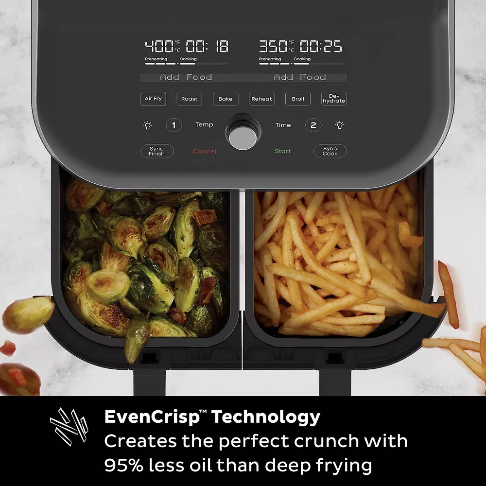 Instant Pot Vortex Plus Black Dual-Basket 8-in-1 Air Fryer With ClearCook 8 Instant Pot Vortex Plus Black Dual-Basket 8-in-1 Air Fryer With ClearCook - Image 6