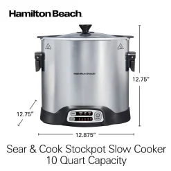 Hamilton Beach Sear & Cook Programmable 10-qt. Stockpot Slow Cooker 13 Hamilton Beach Sear & Cook Programmable 10-qt. Stockpot Slow Cooker -Zojirushi Sales Store 5562899 ALT6