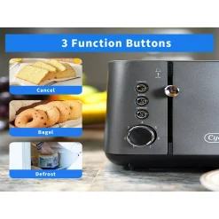 CYETUS Extra Wide 4-Slot Stainless Steel Toaster, Defrost, Bagel And Cancel Functions, 9-Shade Settings -Zojirushi Sales Store 5831243 ALT3