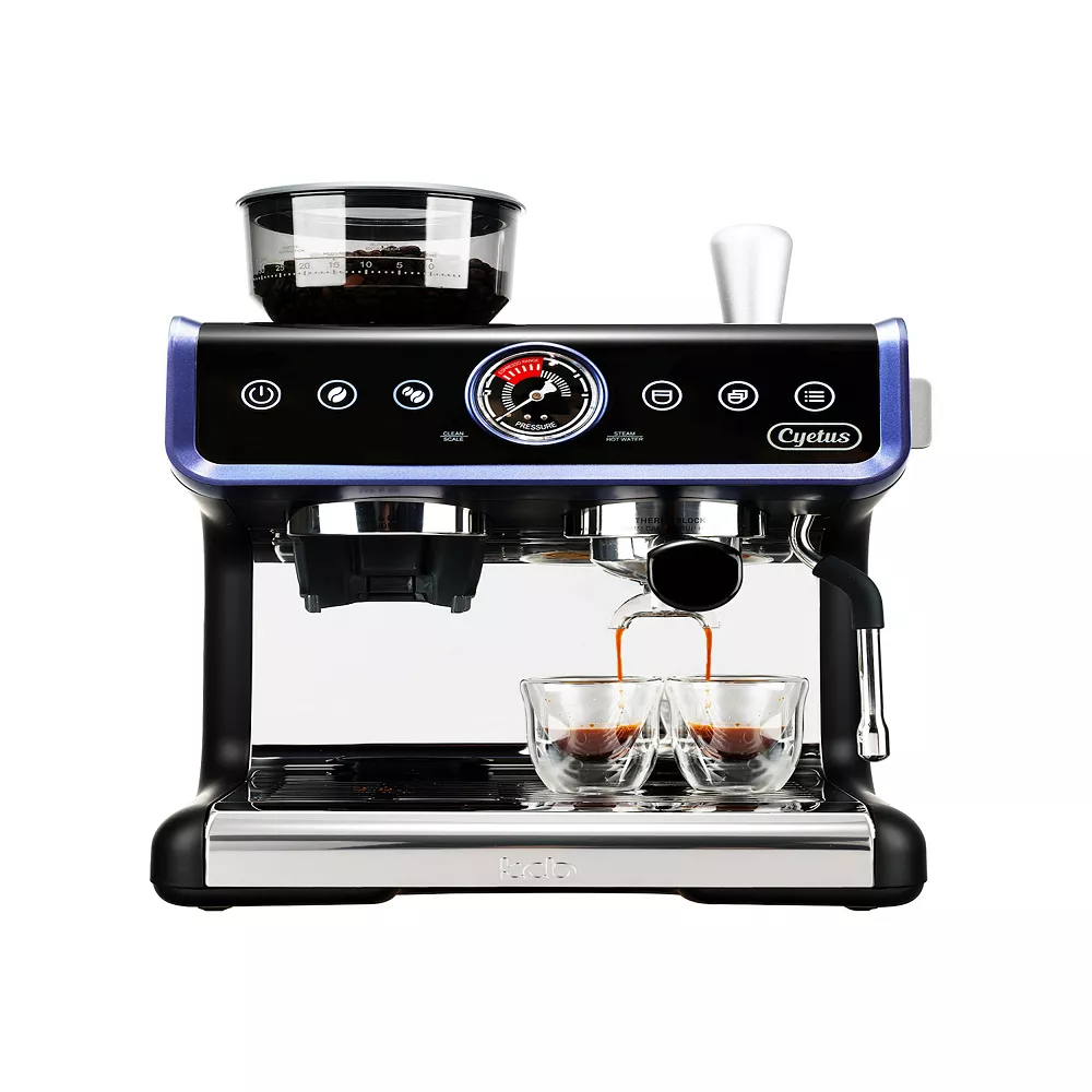 CYETUS All In One Espresso Machine For Home Barista CYK7601, Coffee Grinder, Milk Steam Frother Wand, For Espresso, Cappuccino And Latte, Black 3 CYETUS All In One Espresso Machine For Home Barista CYK7601, Coffee Grinder, Milk Steam Frother Wand, For Espresso, Cappuccino And Latte, Black