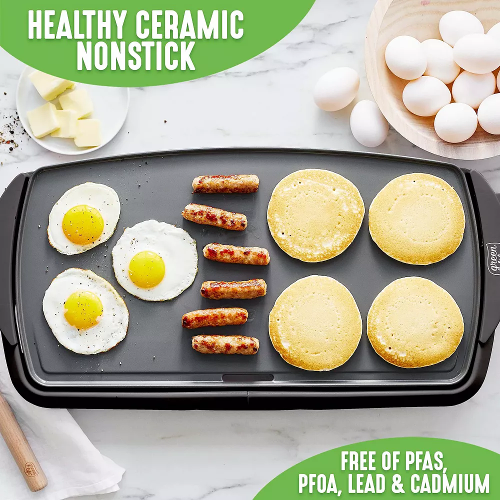 GreenLife Nonstick Ceramic Extra-Large Electric Griddle 4 GreenLife Nonstick Ceramic Extra-Large Electric Griddle - Image 2