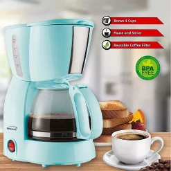 Brentwood Appliances Brentwood 4 Cup 650 Watt Coffee Maker In Blue -Zojirushi Sales Store 5959456 ALT2