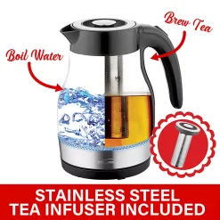 Brentwood Appliances Brentwood Glass 1.7 Liter Electric Kettle With Tea Infuser In Black -Zojirushi Sales Store 5959659 ALT2