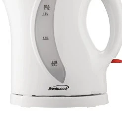 Brentwood Appliances Brentwood 1.7 Liter Cordless Plastic Tea Kettle In White 9 Brentwood Appliances Brentwood 1.7 Liter Cordless Plastic Tea Kettle In White -Zojirushi Sales Store 5959932 ALT3