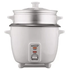 Brentwood Appliances Brentwood 8 Cup Rice Cooker / Non-Stick With Steamer In White