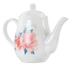 Martha Stewart Gibson Everyday 1.4 Quart Floral Ceramic Tea Pot In White -Zojirushi Sales Store 5960852