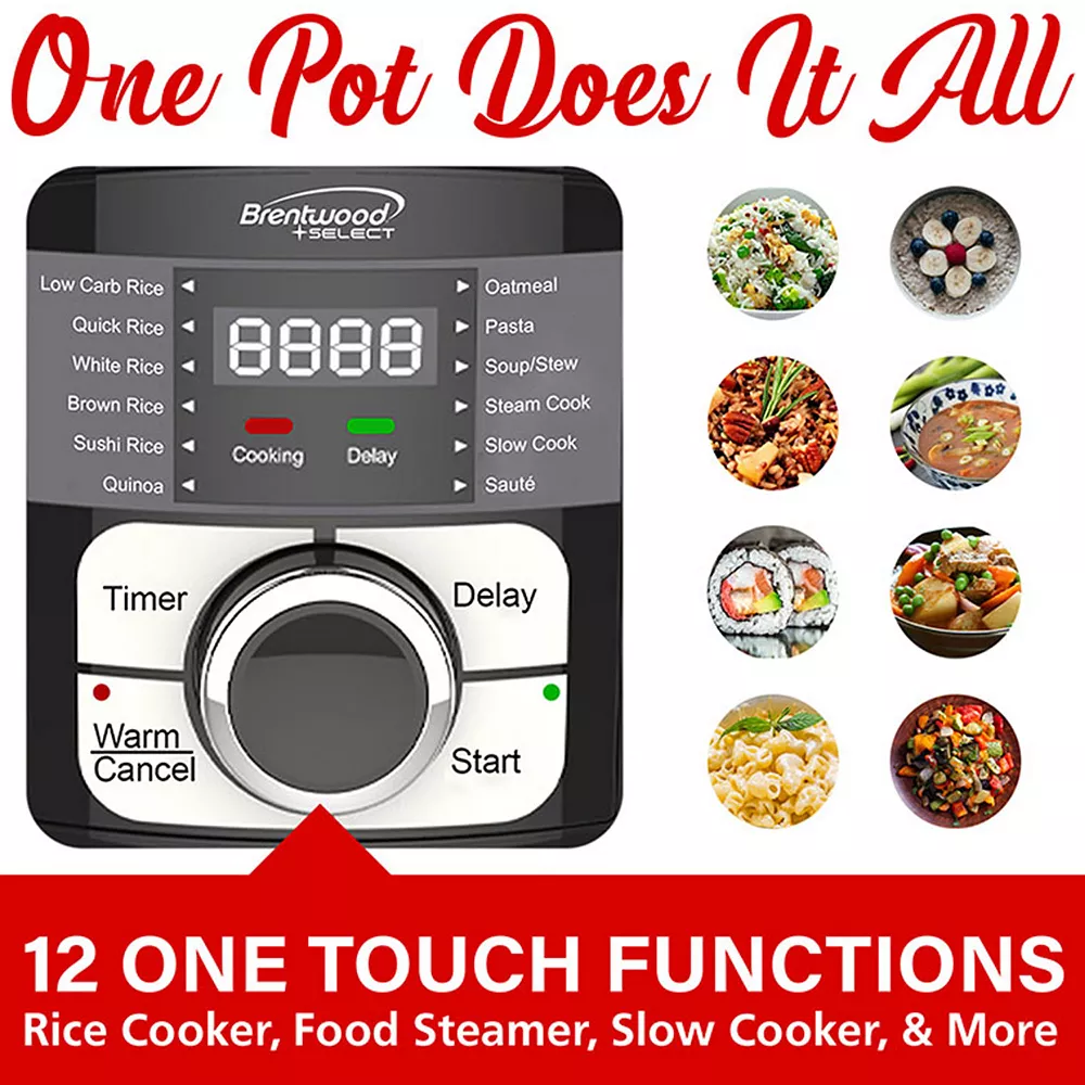 Brentwood Appliances Brentwood Select 12 Function Stainless Steel Multi-Cooker In Black 5 Brentwood Appliances Brentwood Select 12 Function Stainless Steel Multi-Cooker In Black - Image 3