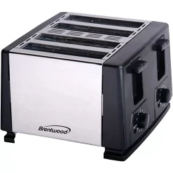 Brentwood Appliances Brentwood 1300W 4 Slice Toaster In Black And Silver
