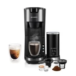 Sincreative KCM207 Single Serve Coffee Maker Cappuccino Machine W/ Milk Frother