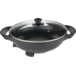 Brentwood Appliances Brentwood 13in Non-Stick Flat Bottom Electric Wok Skillet With Vented Glass Lid In Black -Zojirushi Sales Store 6012933 ALT3
