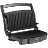 HOMCOM Panini Press Grill Stainless Steel Countertop Sandwich Maker With Non Stick Double Plates Locking Lids And Drip Tray Silver / Black -Zojirushi Sales Store 6014433