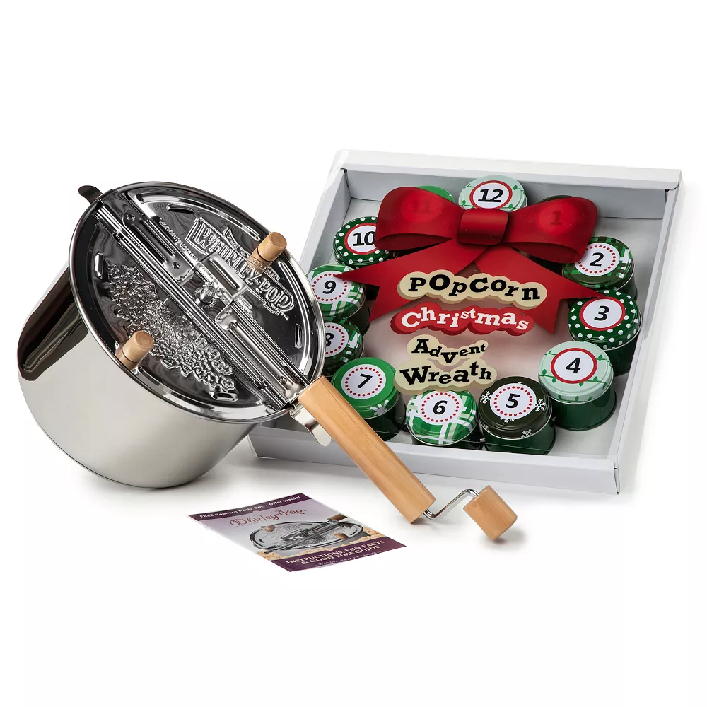 Wabash Valley Farms Christmas Comes Early Popcorn Wreath & Whirley-Pop Popper Set 3 Wabash Valley Farms Christmas Comes Early Popcorn Wreath & Whirley-Pop Popper Set