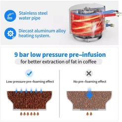 Cyetus All In One Espresso Machine For Home Barista With Coffee Grinder And Milk Steam Wand For Espresso, Cappuccino, And Latte -Zojirushi Sales Store 6067015 ALT2