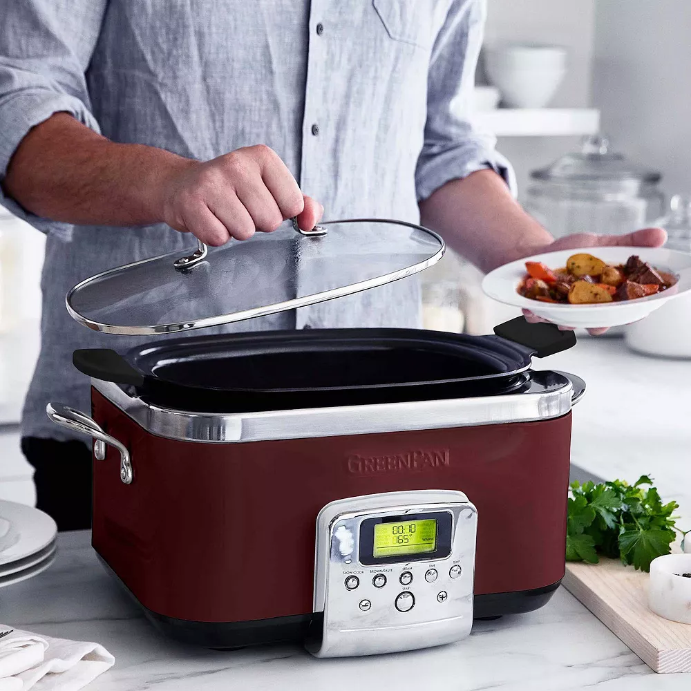 GreenPan Nonstick Ceramic 6-qt. Slow Cooker 6 GreenPan Nonstick Ceramic 6-qt. Slow Cooker - Image 4