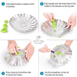 Zulay Kitchen Adjustable Vegetable Steamer Basket -Zojirushi Sales Store 6137846 ALT3